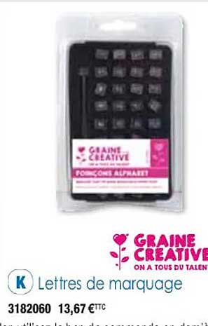 lettres de marquage graine créative