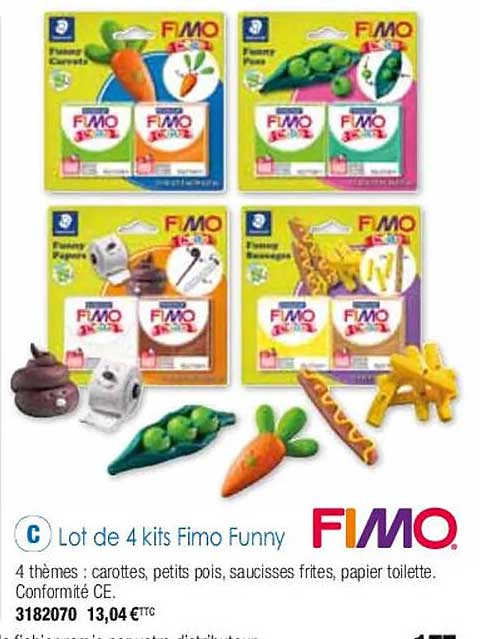 lot de 4 kits fimo funny