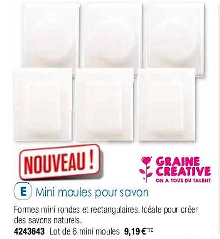 mini moules pour savon graine créative