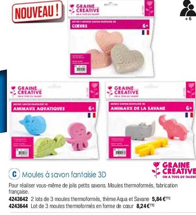 moules à savon fantaisie 3d graine créative