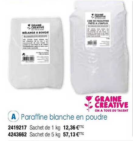paraffine blanche en poudre graine créative