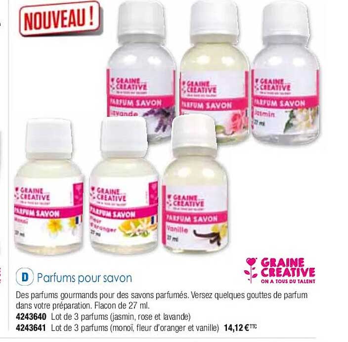 parfums pour savon graine créative