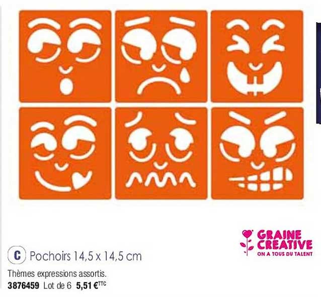 pochoirs 14,5 x 14,5 cm graine créative