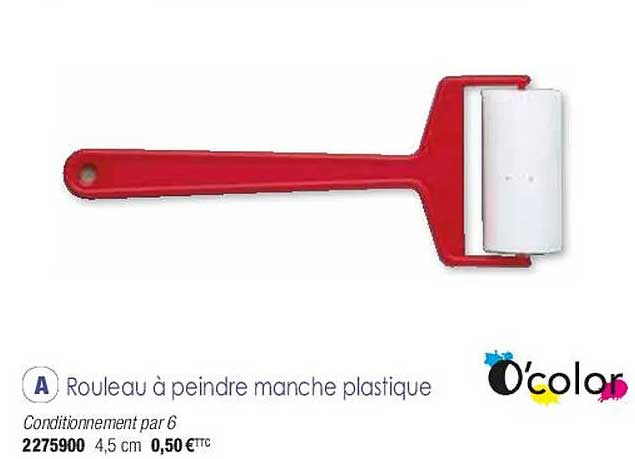 rouleau à peindre manche plastique o'color