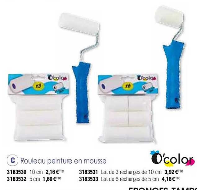rouleau peinture en mousse o'color