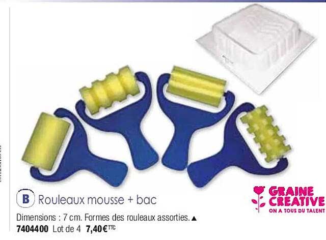 rouleaux mousse + bac graine créative