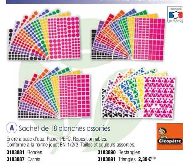 Sachet De 18 Planches Assorites Cléopâtre