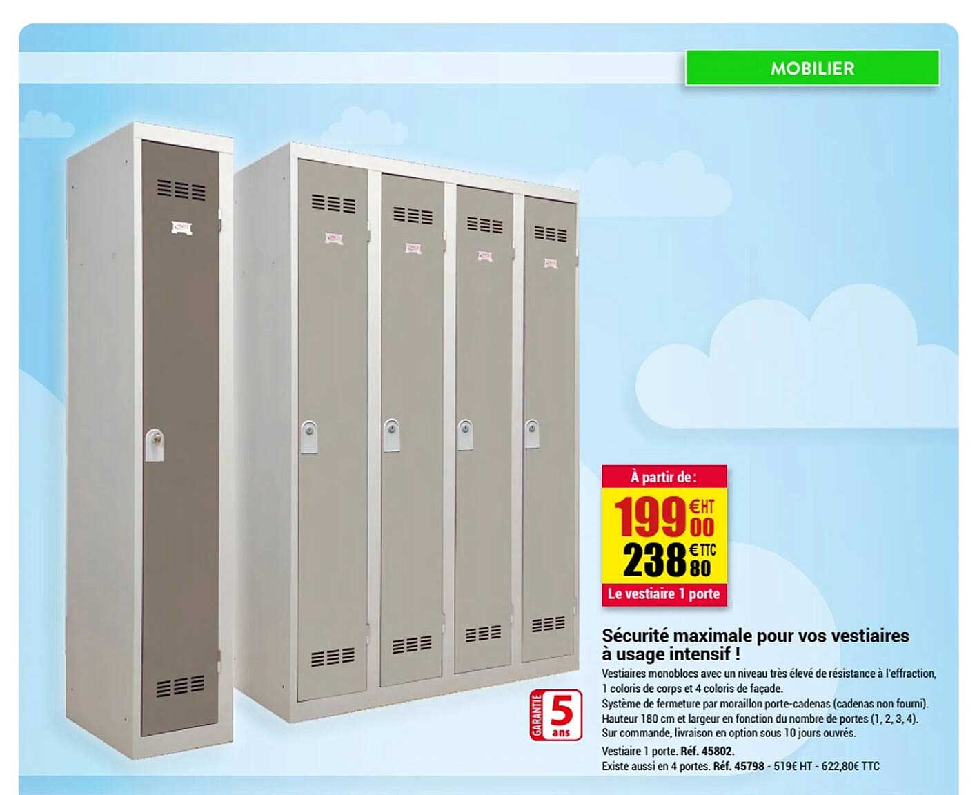 sécurité maximale pour vos vestiaires à usage intensif