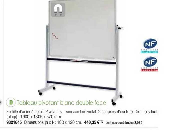 Tableau Pivotant Blanc Double Face