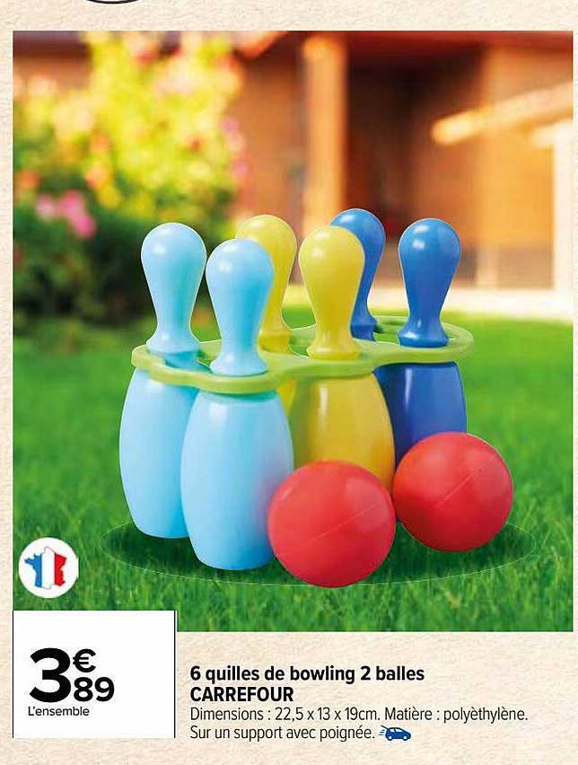 6 quilles de bowling 2 balles