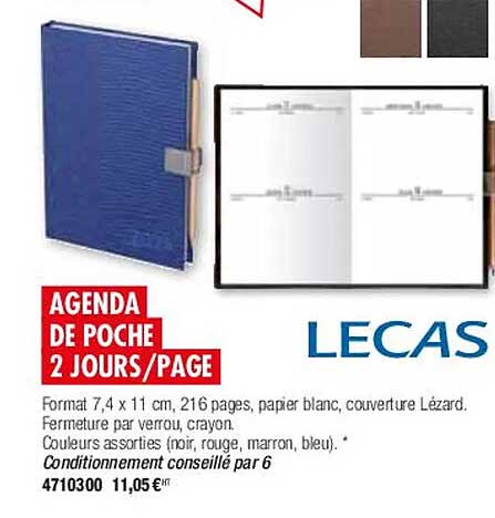 agenda de poche 2 jours - page lecas