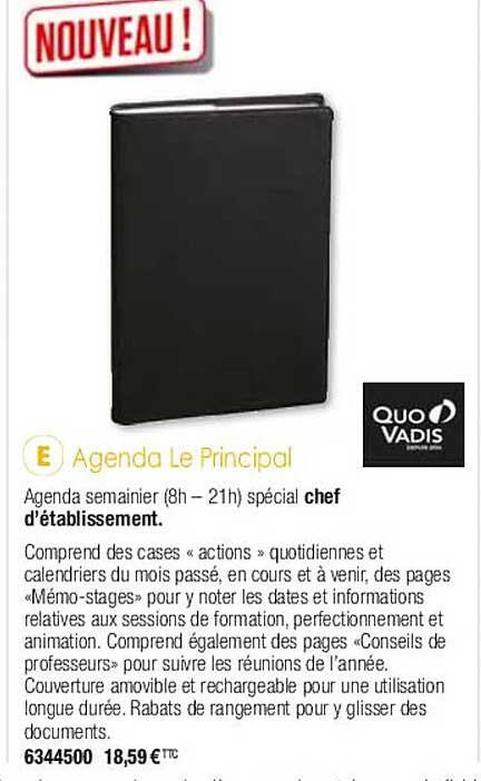 agenda le principal quo vadis
