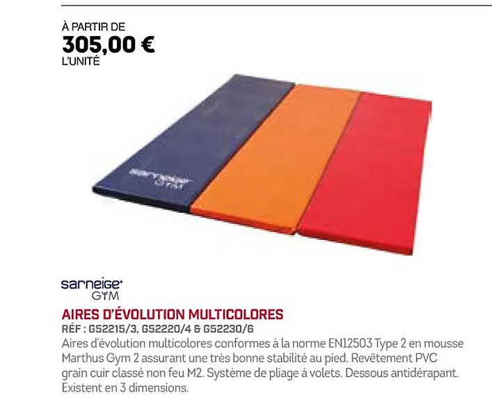aires d'évolution multicolores sarneige gym