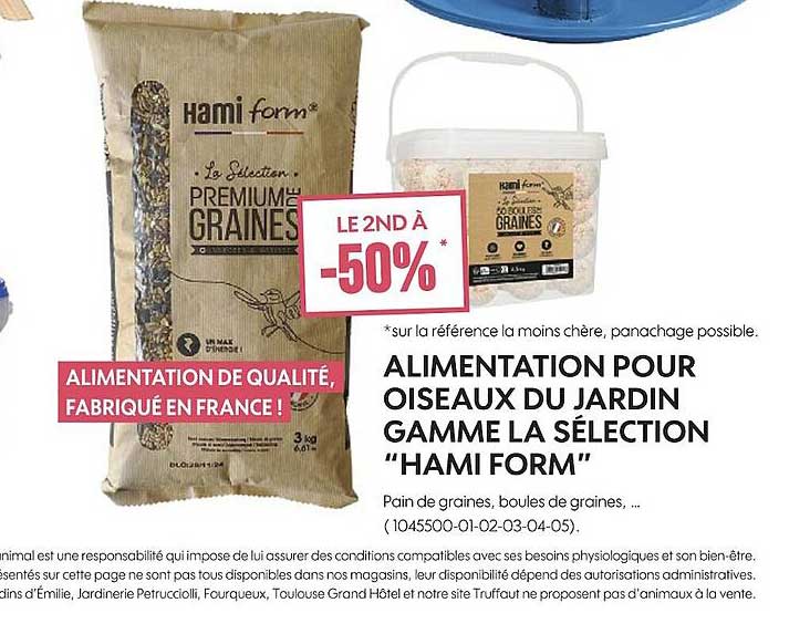 alimentation pour oiseaux du jardin gamme la sélection hami form