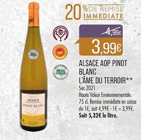 alsace aop pinot blanc l'âme du terroir