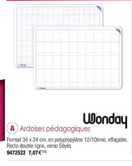 ardoises pédagogiques wonday