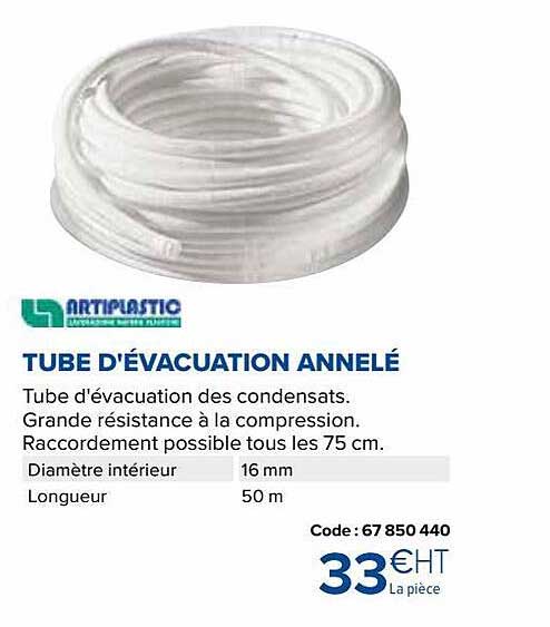 artiplastic tube d'évacuation annelé