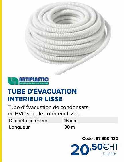 artiplastic tube d'évacuation intérieur lisse
