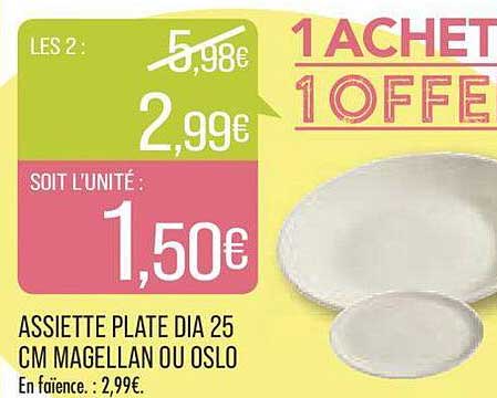 assiette plate dia 25 cm magellan ou oslo