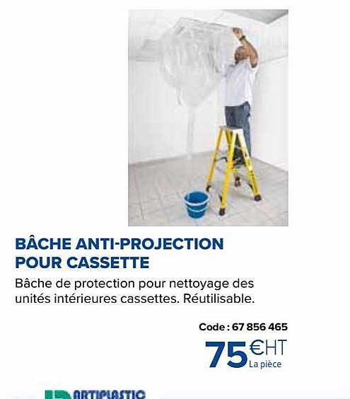 bâche anti-projection pour cassette artiplastic