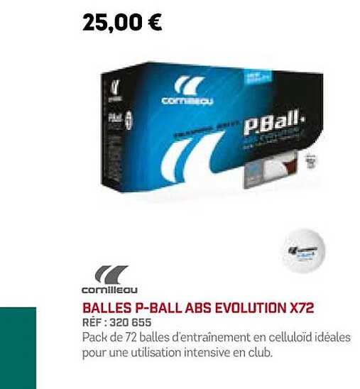 balles p-ball abs evolution x72 cornilleau