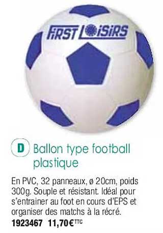 ballon type football plastique