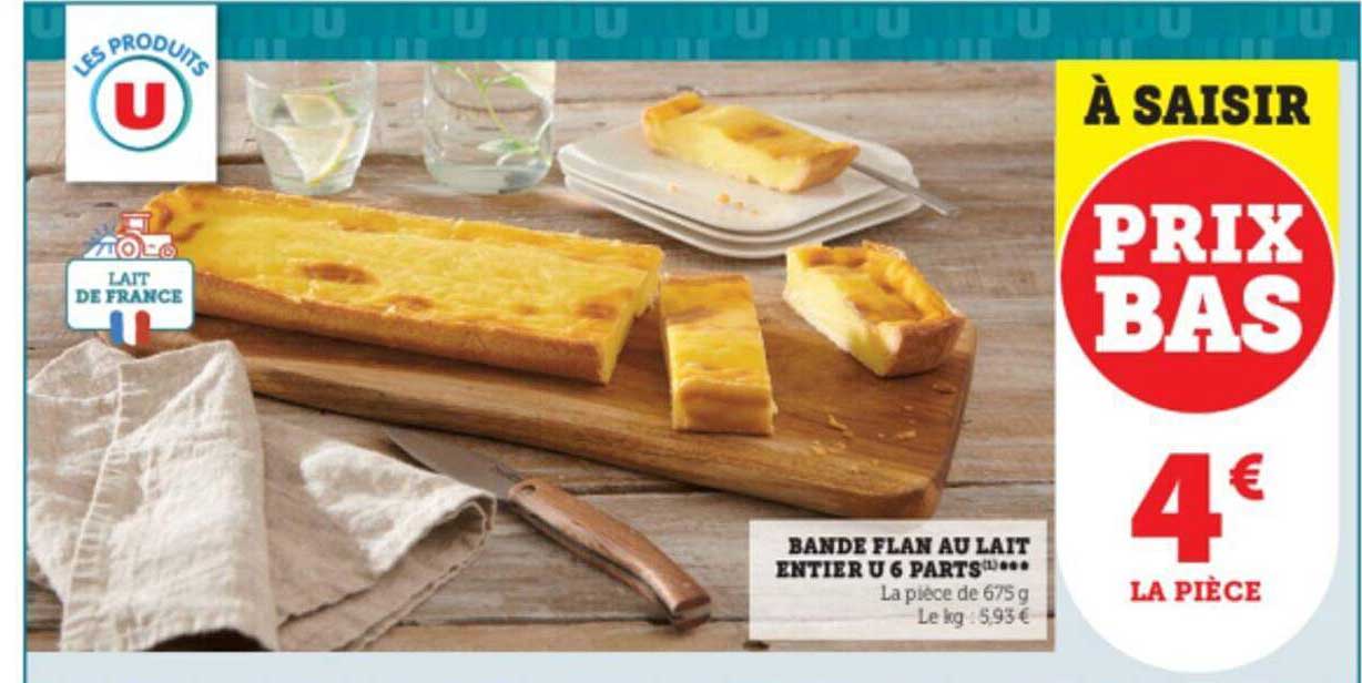 Bande Flan Au Lait Entier U 6 Parts