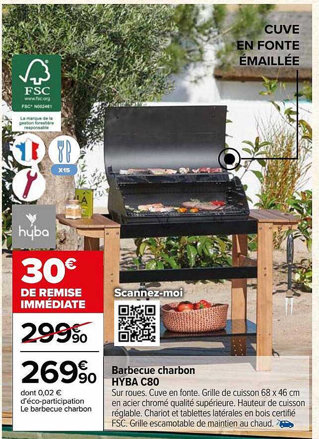 barbecue charbon hyba c80