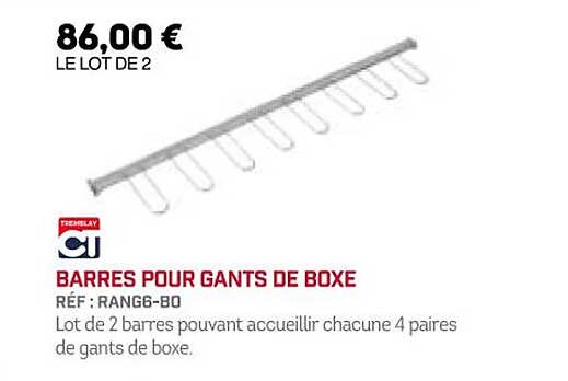 barres pour gants de boxe