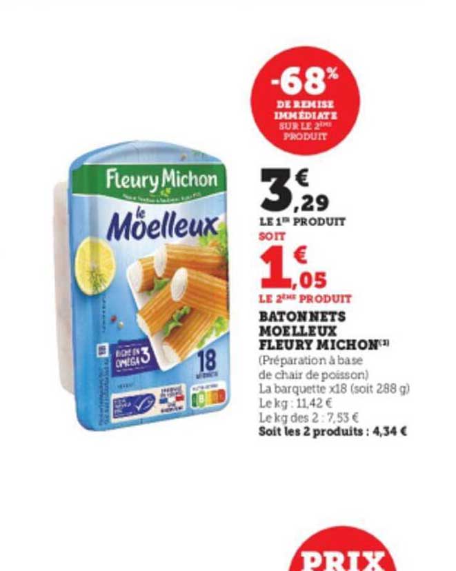 batonnets moelleux fleury michon