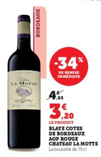 blaye cotes de bordeaux aop rouge château la motte