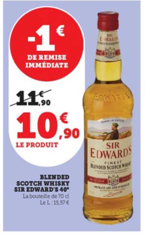 blended scotch whisky sir edward's 40°