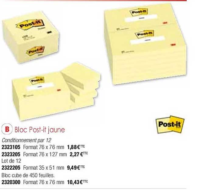 bloc post-it jaune