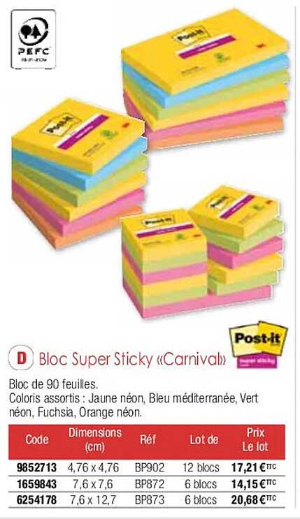 bloc super sticky «carnival» post-it