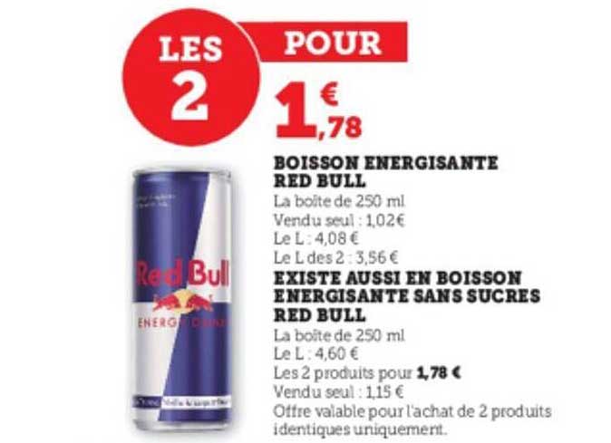 boisson énergisante red bull ou sans sucres red bull