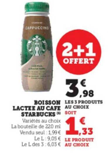 boisson lactée au café starbucks