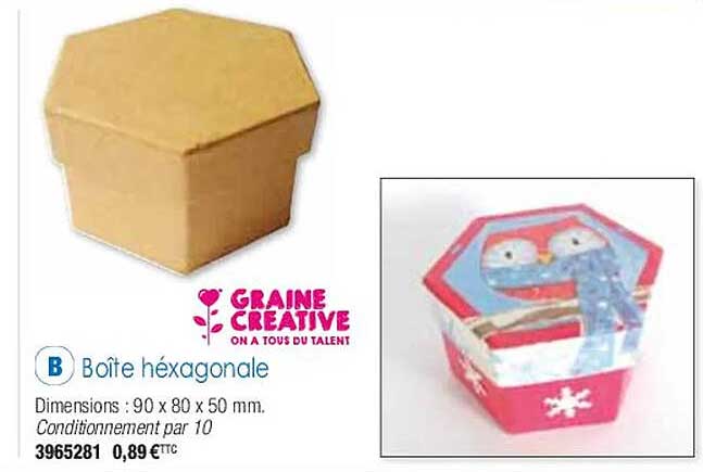 boîte hexagonale graine créative