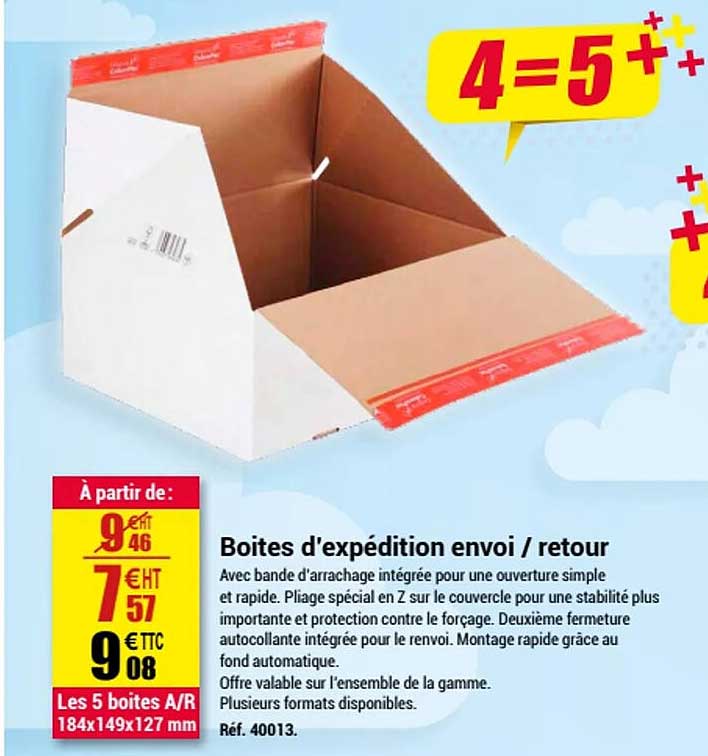 boîtes d'expédition envoi-retour