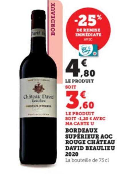 bordeaux supérieur aoc rouge château david beaulieu