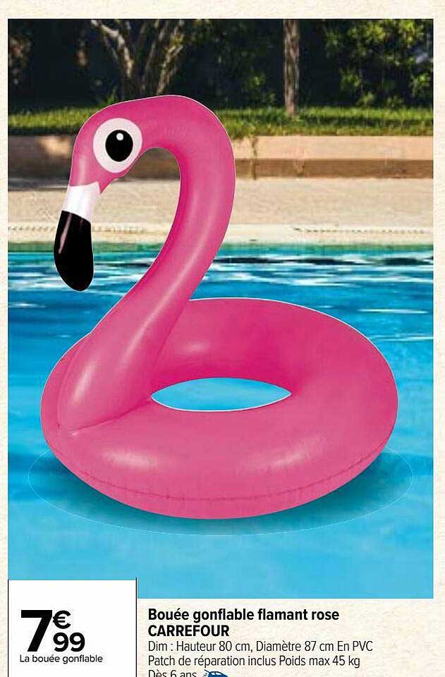 bouée gonflable flamant rose