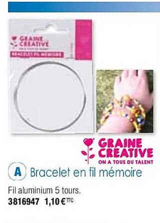 bracelet en fil mémoire graine créative