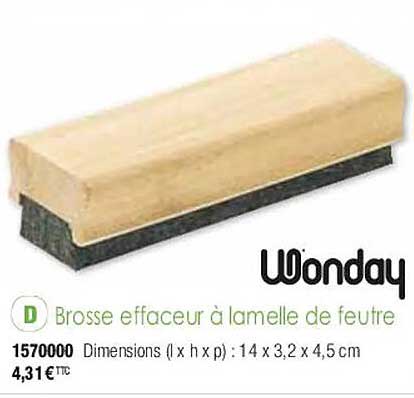 brosse effaceur à lamelle de feutre wonday