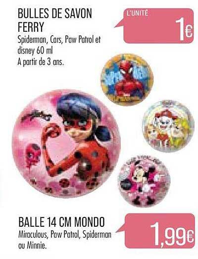 bulles de savon ferry, balle 14 cm mondo