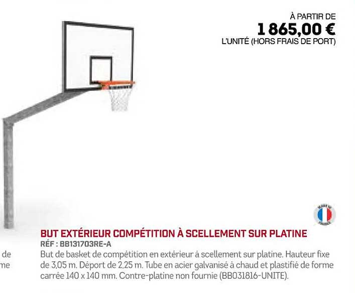 but extérieur compétition à scellement sur platine