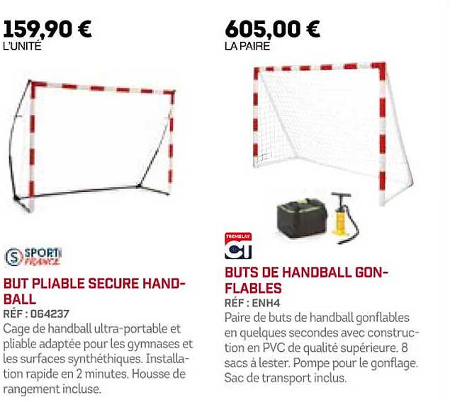 but pliable secure hand-ball, buts de handball gonflables sporti france