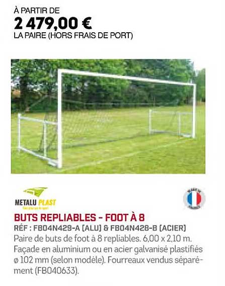 buts repliables - foot à 8 metalu plast