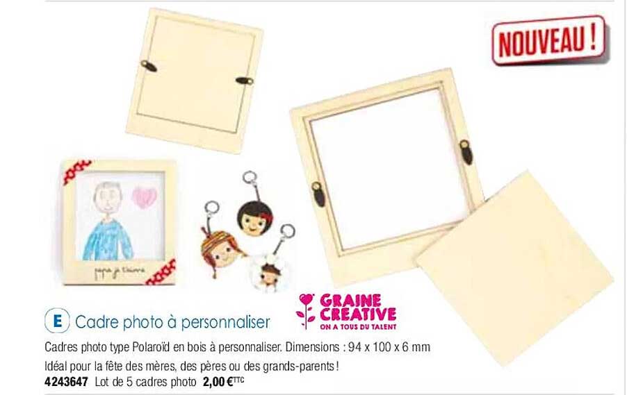 cadre photo à personnaliser graine créative