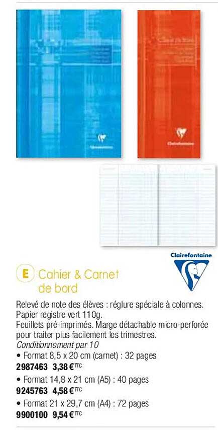 Cahier & Carnet De Bord Clairefontaine