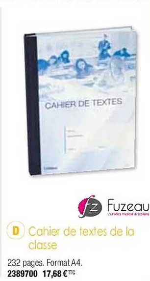 cahier de textes d la classe fuzeau