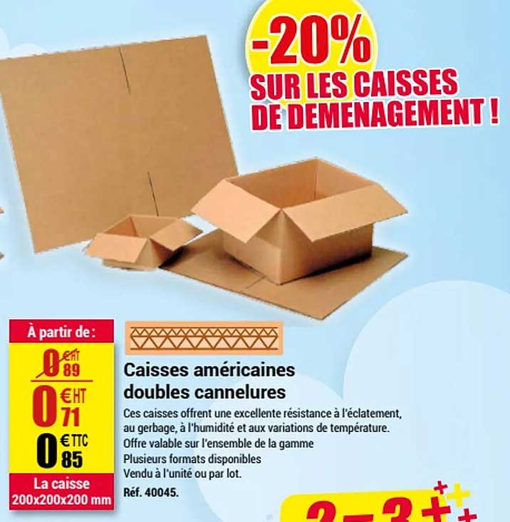 caisses américaines doubles cannelures